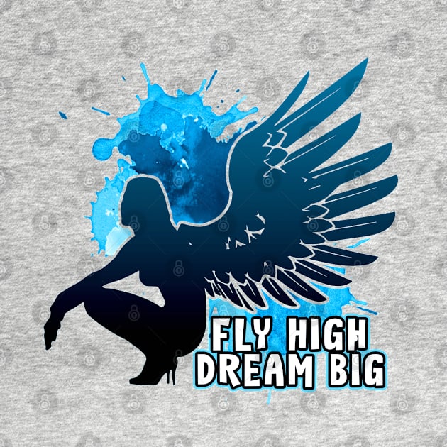 Fly High Dream Big Angel Wings Blue / Black by dnlribeiro88